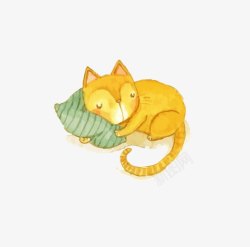 大橘猫午睡的小橘猫高清图片