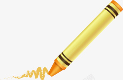 蜡笔质感黄色绘画蜡笔高清图片