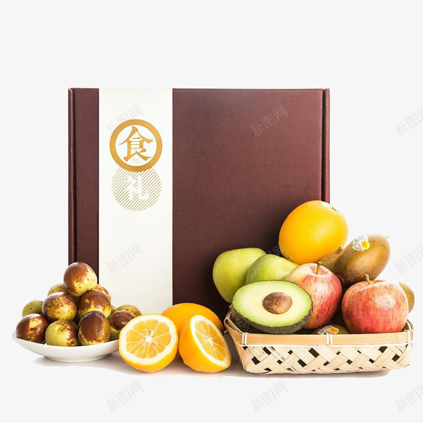 篮子里的水果和水果礼盒png_新图网 https://ixintu.com 包装 水果 水果礼盒 篮子