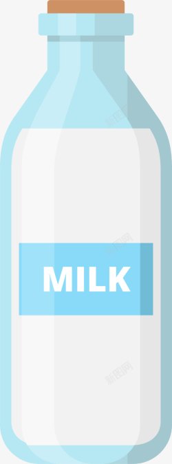 营养日蓝色卡通营养牛奶高清图片