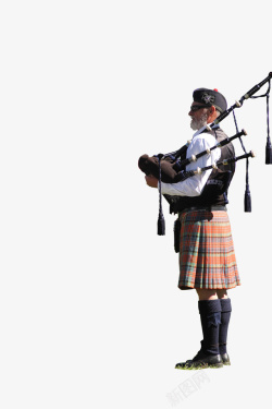 苏格兰风笛苏格兰风情老人手持风笛高清图片
