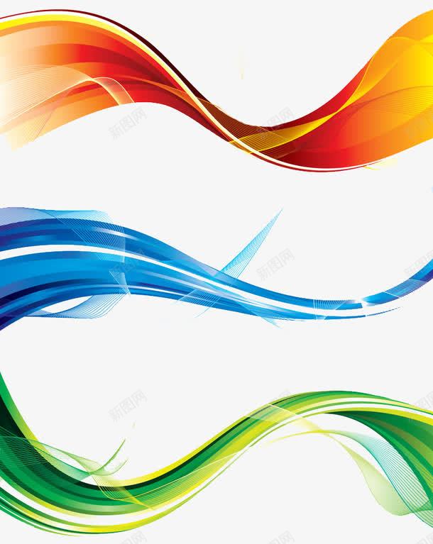 绚丽颜色条纹png免抠素材_新图网 https://ixintu.com 扭曲素材 橙色线条 海报素材 画册 画册素材 绿色线条 蓝色线条 颜色条
