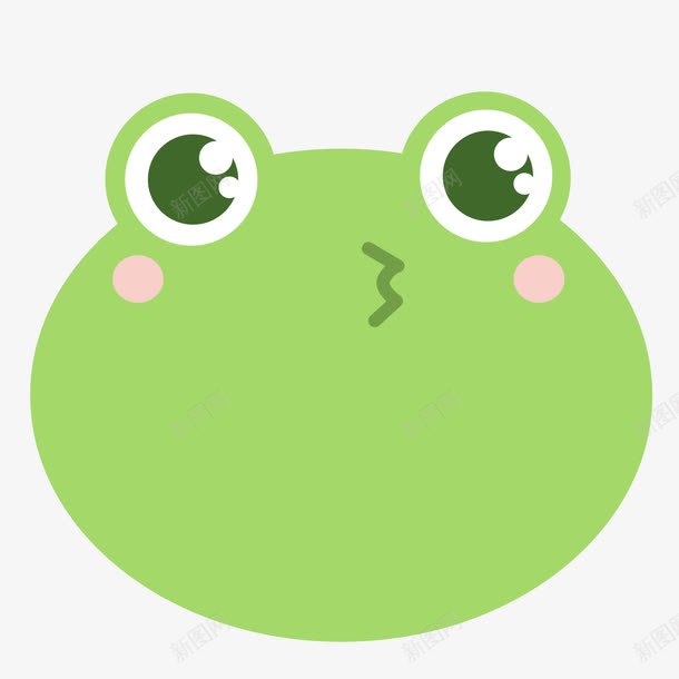 绿色圆弧青蛙亲嘴标签png免抠素材_新图网 https://ixintu.com 反光 圆形 圆点 扁平化 眼睛 绿色 观察 青蛙
