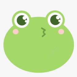观察绿色圆弧青蛙亲嘴标签高清图片