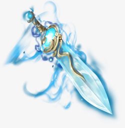 蓝色的水晶宝剑素材