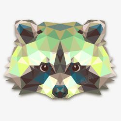 多边形动物三角形的浣熊高清图片
