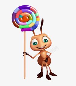蚂蚁搬货工拿棒棒糖的蚂蚁高清图片