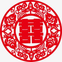 中式图安红双喜贴纸高清图片