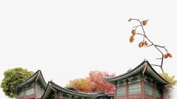 韩国旅游banner韩国建筑屋顶实景高清图片