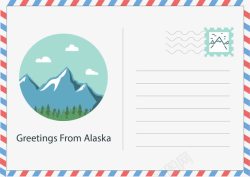 阿拉斯加阿拉斯加旅游明信片矢量图高清图片