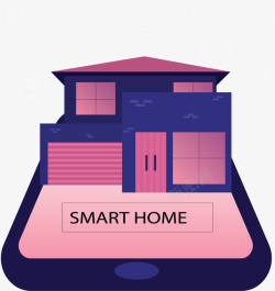 智能房屋手机端上的房屋模型高清图片