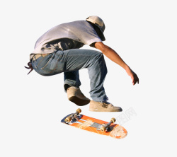 街头男子滑板花样花式动作素材
