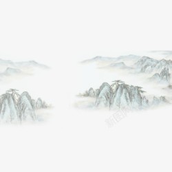 山雾风景山水墨画高清图片