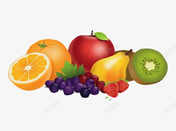 卡通水果png免抠素材_新图网 https://ixintu.com 一堆水果 果实 水果 苹果