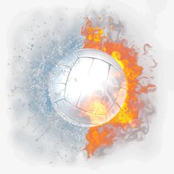 喷溅火星创意视觉水火排球高清图片
