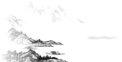 山水山云祥古风水墨画高清图片