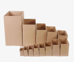 货物纸盒各种大小号的瓦楞纸箱高清图片