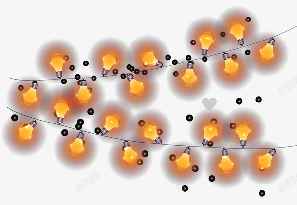 温暖节日灯串png免抠素材_新图网 https://ixintu.com 卡通彩灯 温暖节日灯串 灯光效果 背景装饰