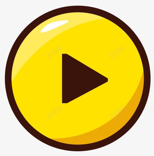 黄色按钮png免抠素材_新图网 https://ixintu.com 卡通播放键 按钮 播放 播放键 暂无视频ico