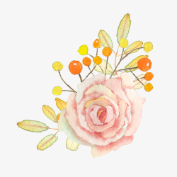 手绘花圃素材唯美水彩彩绘花卉花朵装饰素高清图片