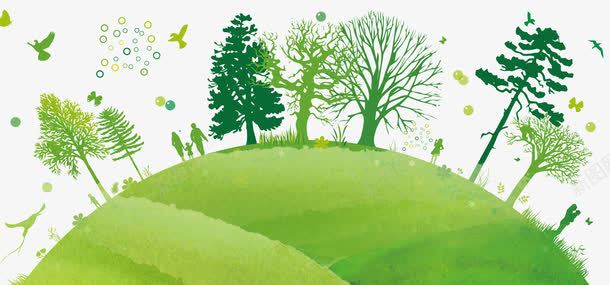 绿色地球png免抠素材_新图网 https://ixintu.com 树木 植树节 环保 绿色