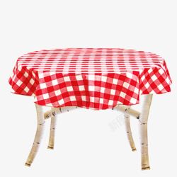 四角桌子红色桌布桌子高清图片