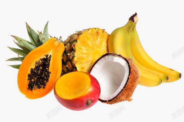 热带水果png免抠素材_新图网 https://ixintu.com 多汁 热带水果 芒果 香蕉