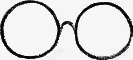 黑色线条小眼镜框png免抠素材_新图网 https://ixintu.com 玻璃框 线条 镜框 黑眼镜框 黑色
