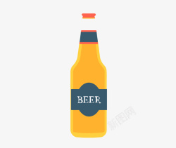 啤酒免抠下载透明玻璃啤酒瓶矢量图高清图片