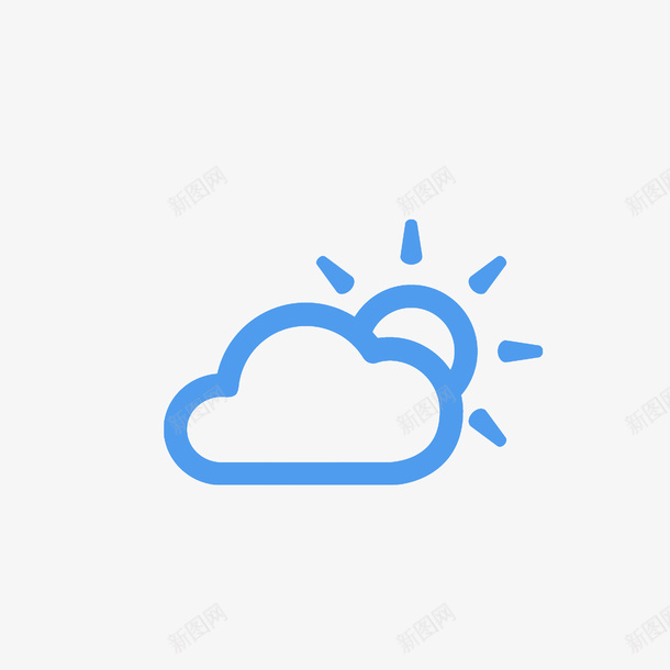 浅蓝色多云气象标志图标png_新图网 https://ixintu.com 多云气象标识 天气预报图标 气象标志 浅蓝色