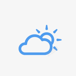 英语版气象标志浅蓝色多云气象标志图标高清图片