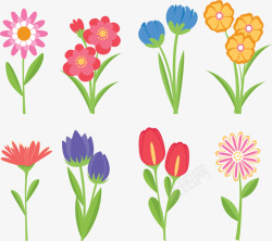 春天花园派对春天花园里的花苗矢量图高清图片