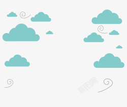 母婴首页装饰卡通蓝色云朵矢量图高清图片