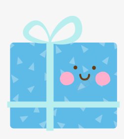 金属盒子图标蓝色可爱礼物盒子图标高清图片