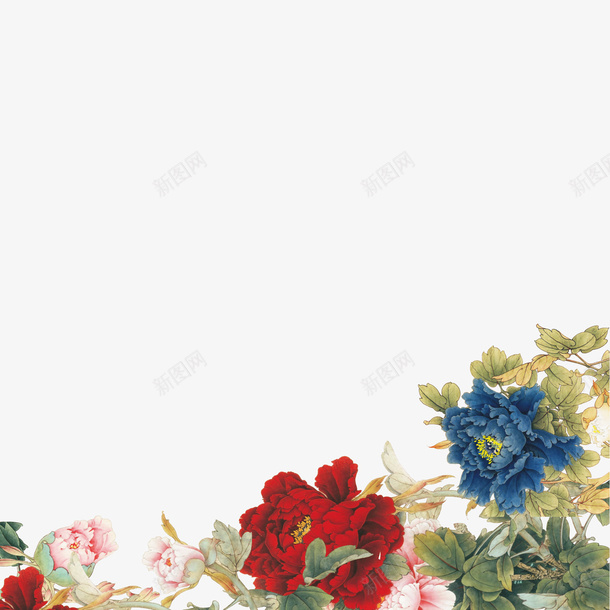 彩色花朵psd免抠素材_新图网 https://ixintu.com 光泽 富贵 彩色 植物 牡丹 生长 纹理渐变 花朵