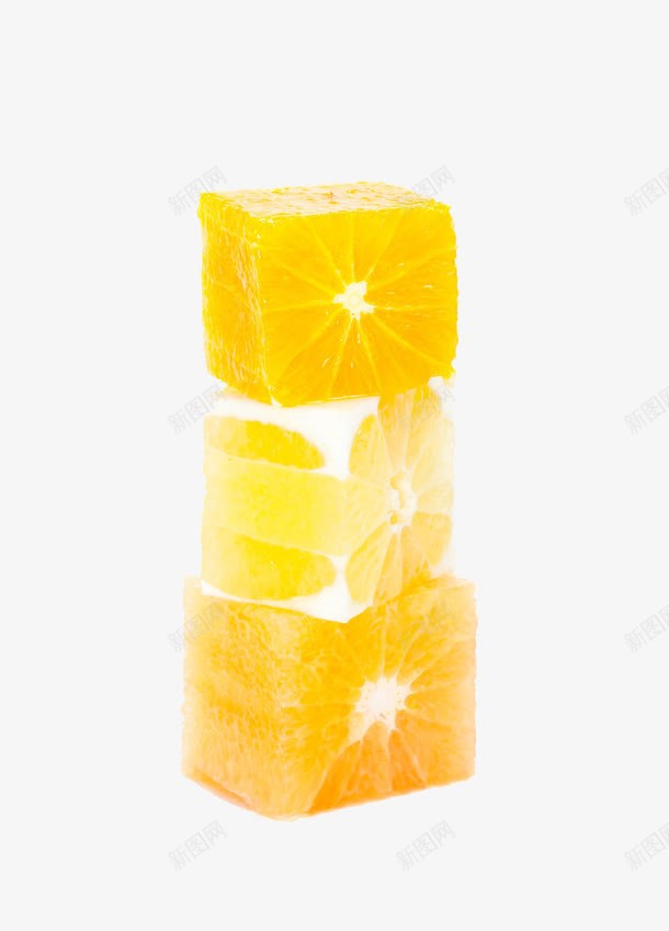 橙子块png免抠素材_新图网 https://ixintu.com 方块 果肉 水果 生鲜 脐橙