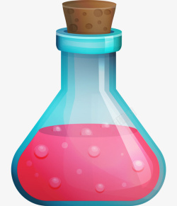 化学专用瓶手绘卡通蓝色药瓶高清图片