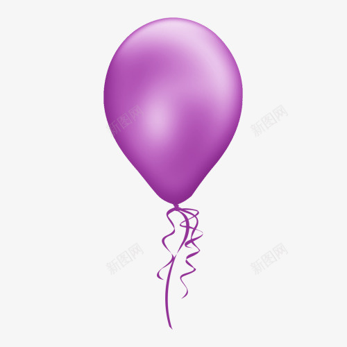 一个气球png免抠素材_新图网 https://ixintu.com 实用 手绘 紫色 装饰
