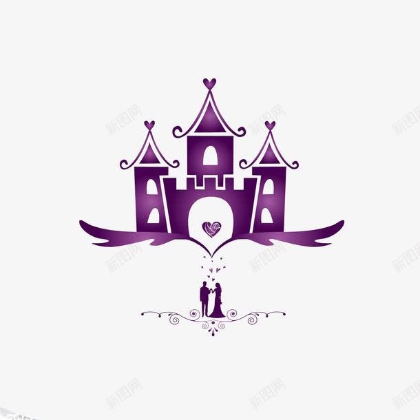 婚礼背景png免抠素材_新图网 https://ixintu.com 人像 喷绘 城堡 婚礼喷绘 紫色