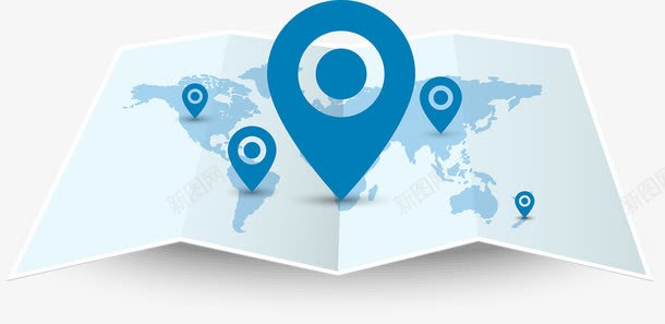 可爱蓝色全球卫星定位png免抠素材_新图网 https://ixintu.com GPS 位置 全球 卫星定位 地图