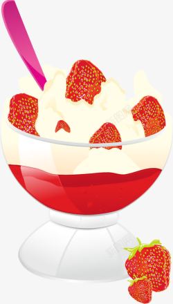 卡通冷饮店手绘草莓沙冰高清图片