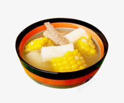玉米炖排骨碗里的玉米山药炖排骨高清图片