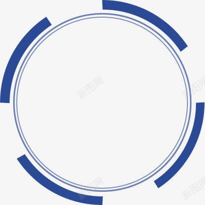 蓝色圆形相框边框png免抠素材_新图网 https://ixintu.com 圆形 相框 蓝色 边框