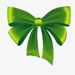 节日礼品包装美丽绿色蝴蝶结装饰高清图片