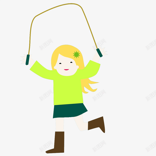 跳绳的女孩png免抠素材_新图网 https://ixintu.com 体育运动 儿童 卡通人物 可爱 小女孩 小学生 手绘平面 跳绳
