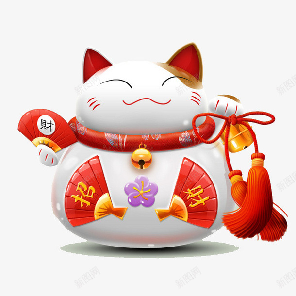 卡通白色招财猫可爱png免抠素材_新图网 https://ixintu.com 卡通 可爱 彩色 手绘 招财猫 水彩 白色 装饰