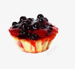 蓝莓味奶茶水果蛋糕片高清图片