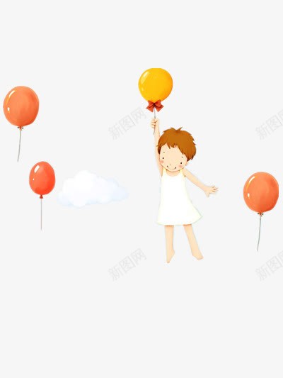 抓住气球的孩子png免抠素材_新图网 https://ixintu.com 儿童节 卡通 素材 纯洁