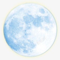蓝色圆月蓝色月亮高清图片