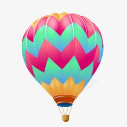 球的条纹彩色创意热气球高清图片